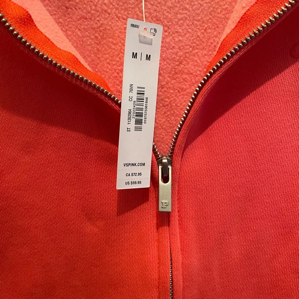 PINK Victoria's Secret Coral Zip-Up Hoodie - Picture 4 of 16